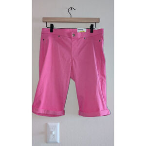 HUE Pink Boyfriend Bermuda Shorts Size L, Women's